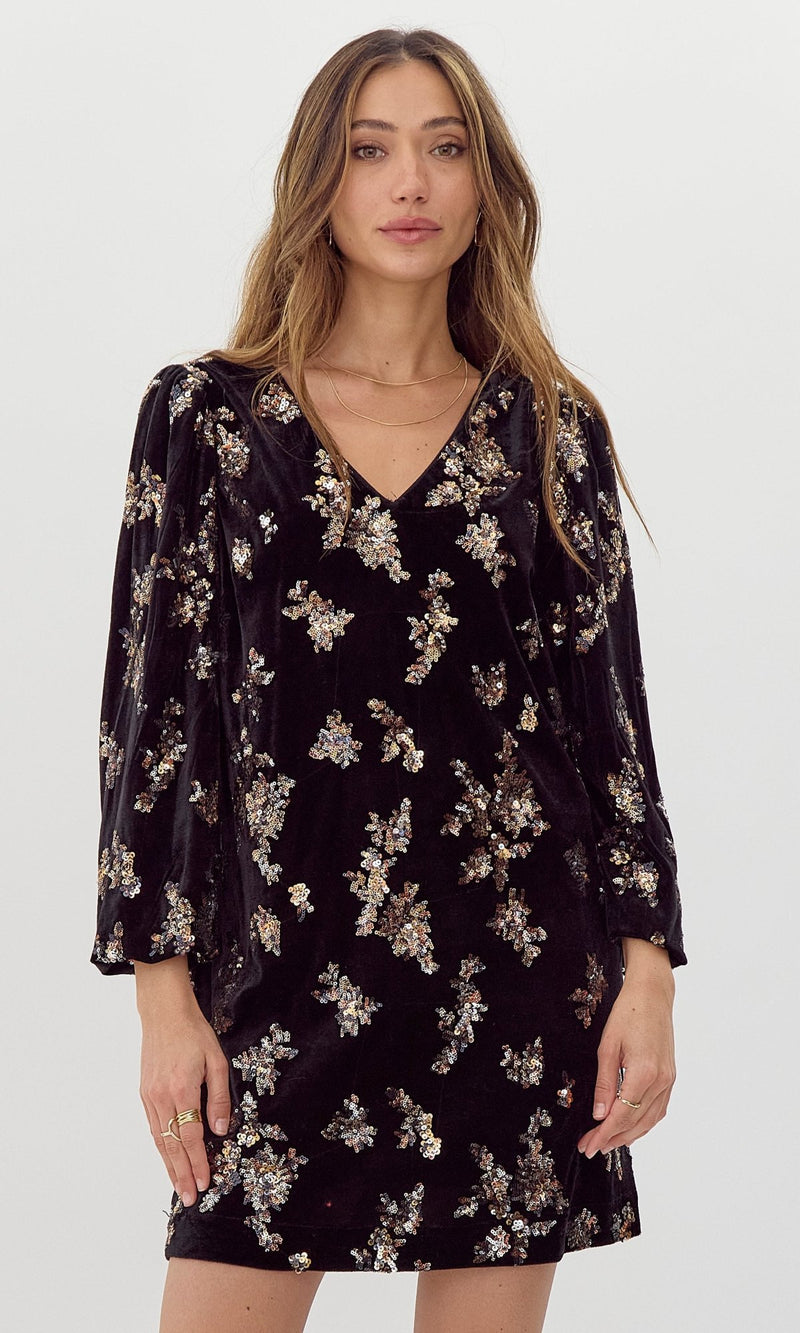 Helena Velvet Sequin Mini Dress