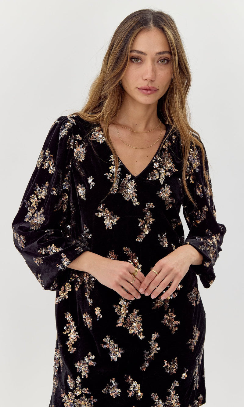 Helena Velvet Sequin Mini Dress