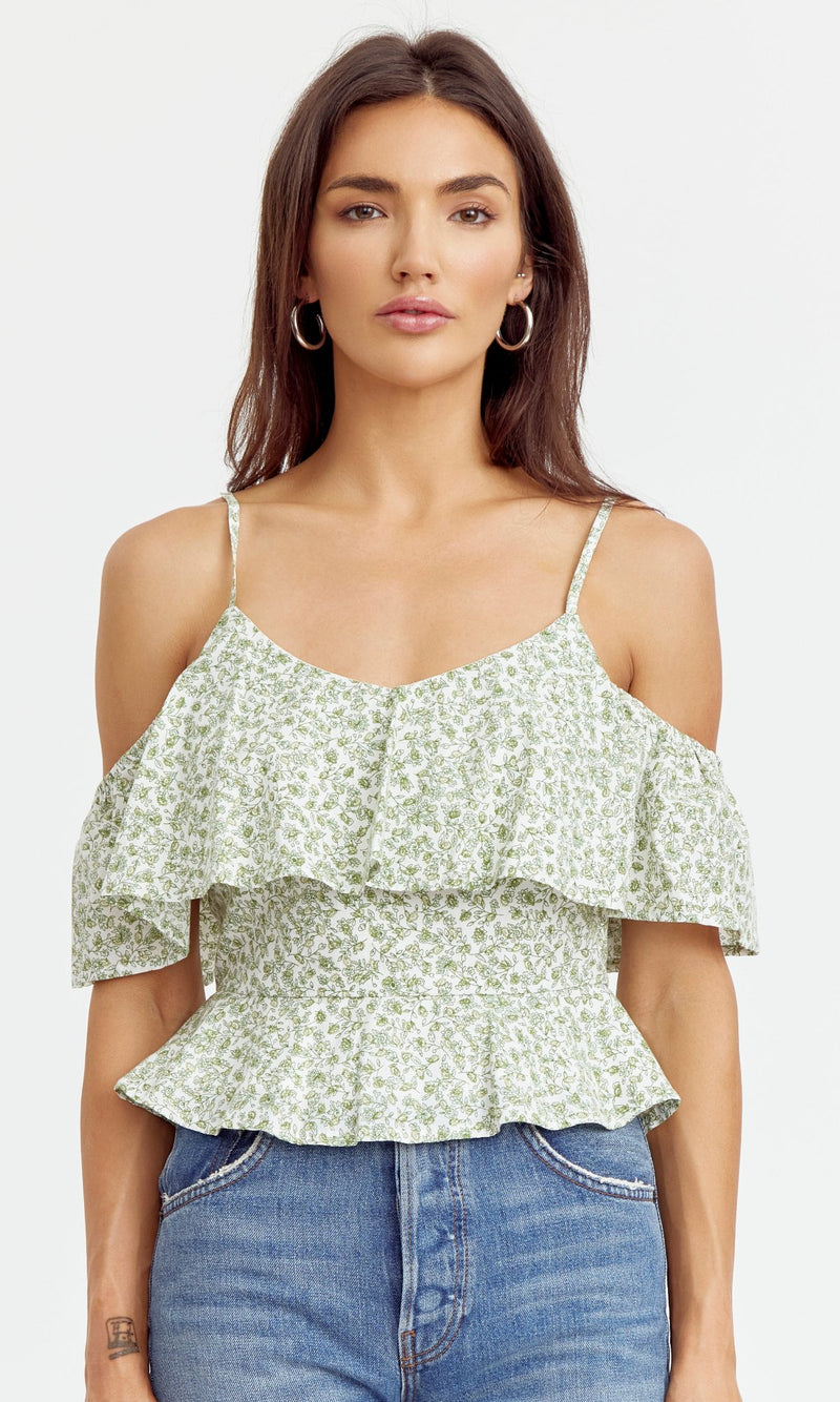 Pia Off Shoulder Flutter Top