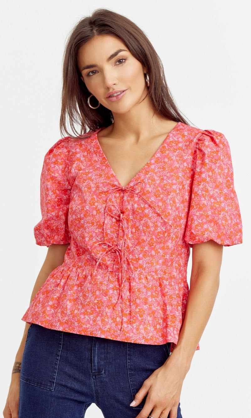 Betty Poplin Puff Sleeve Top