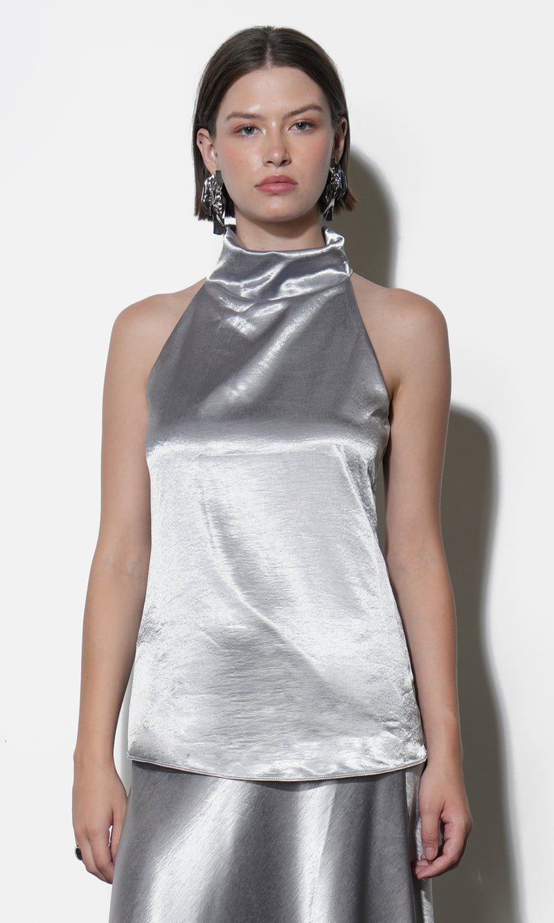 Addison Cowl Funnel Neck Halter Top G259T7309