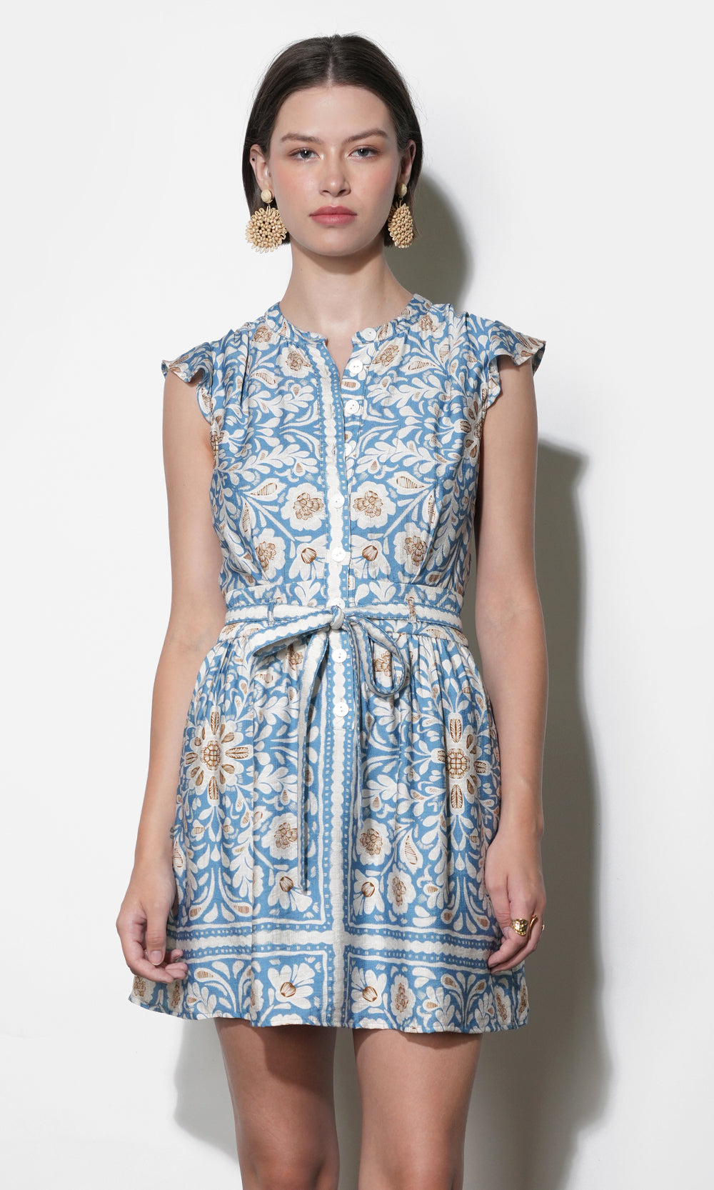 Bailey Flutter Sleeve Belted Mini Dress G261D6868