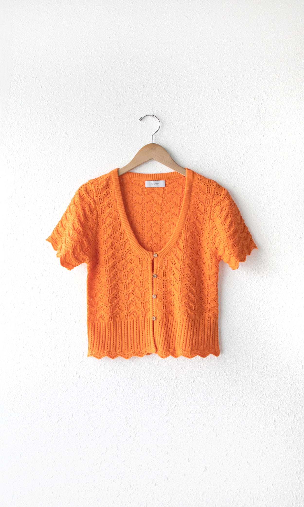 Shanti Scalloped Open Knit Cardigan