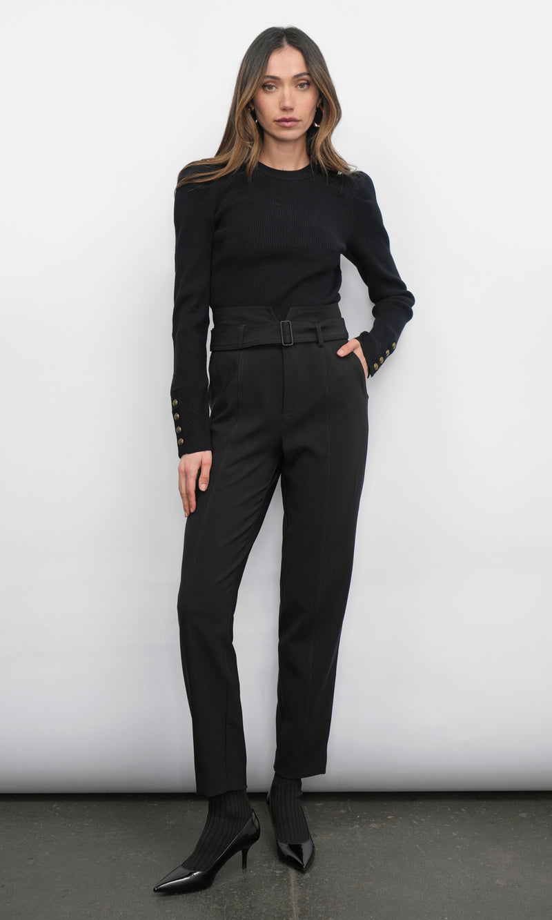 Abilene Belted Paper Bag High Waist Pants