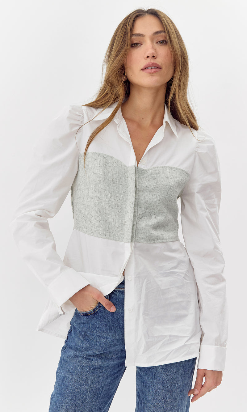 Nora Smocked Linen Shirt