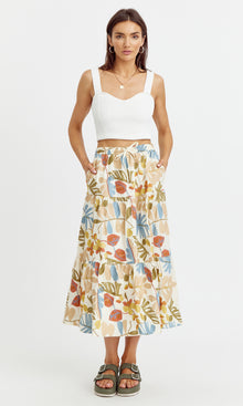 Grant Embroidered Midi Skirt