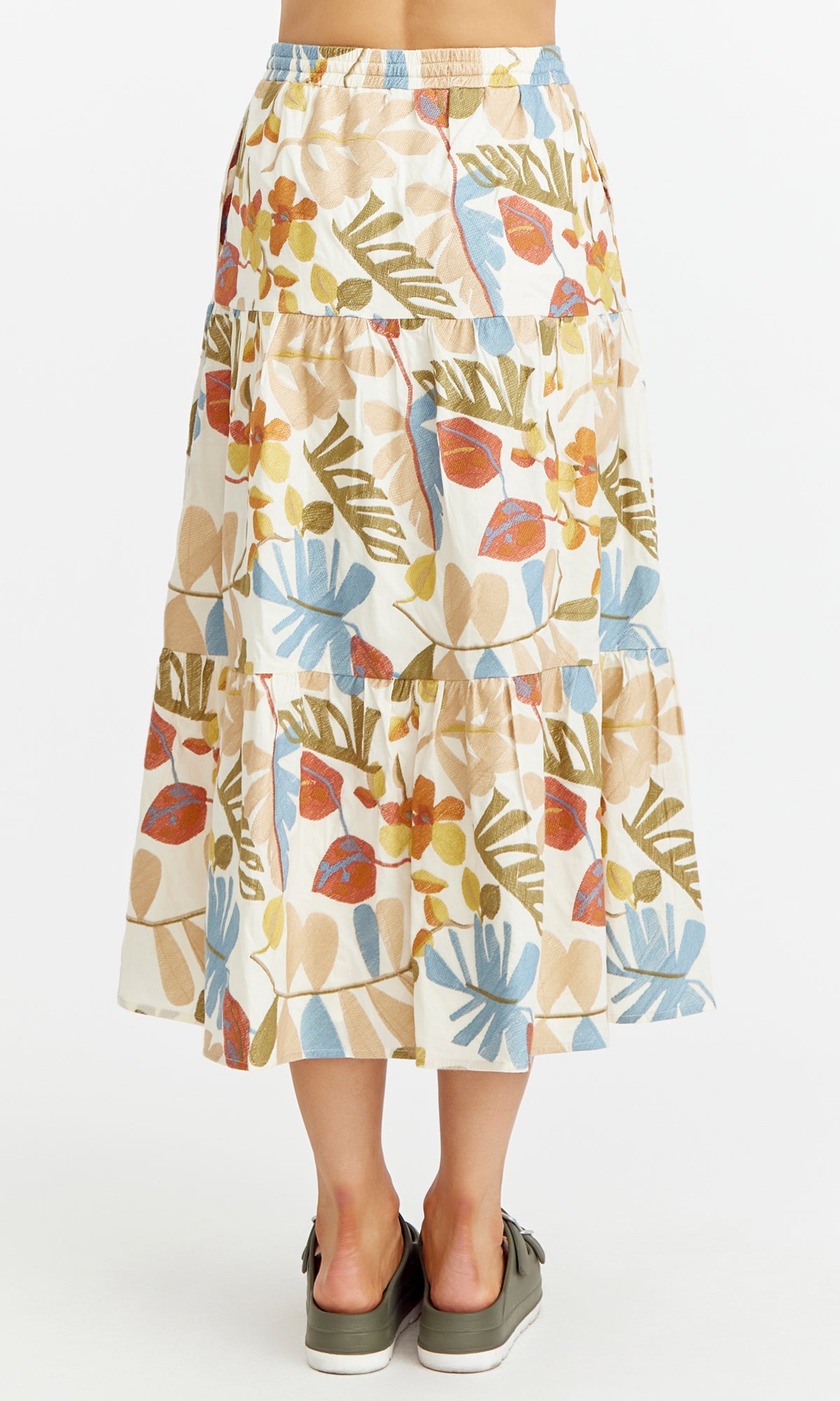 Grant Embroidered Midi Skirt
