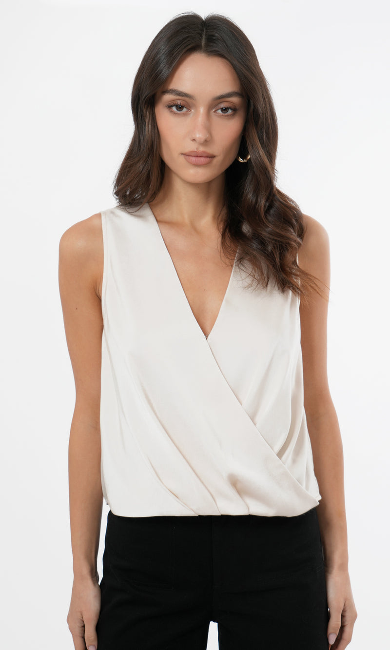 Melina Surplice Satin Top