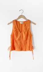 Whitney Textured Ruched Top