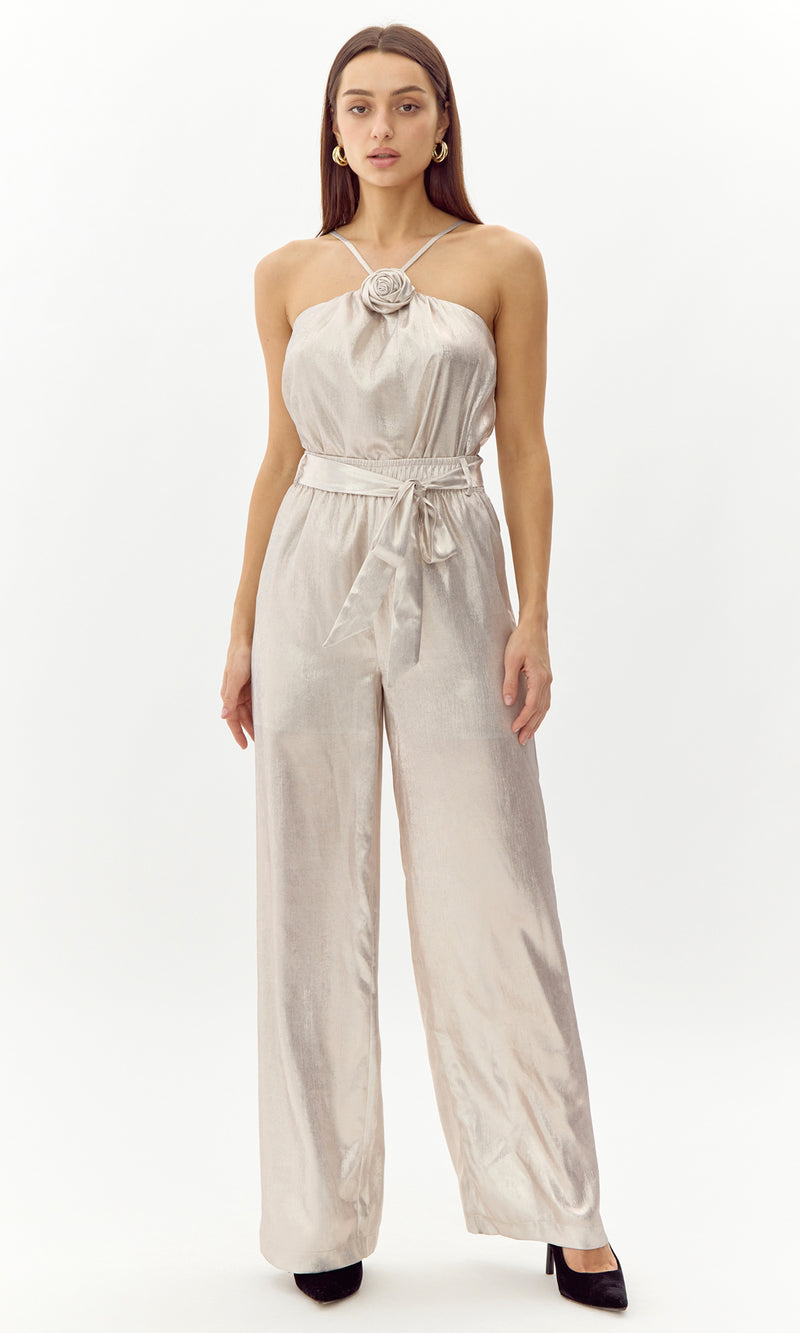 Elysa Metallic Wide Leg Pant
