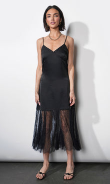 Freya Slip Dress W/ Sheer Godet Skirt