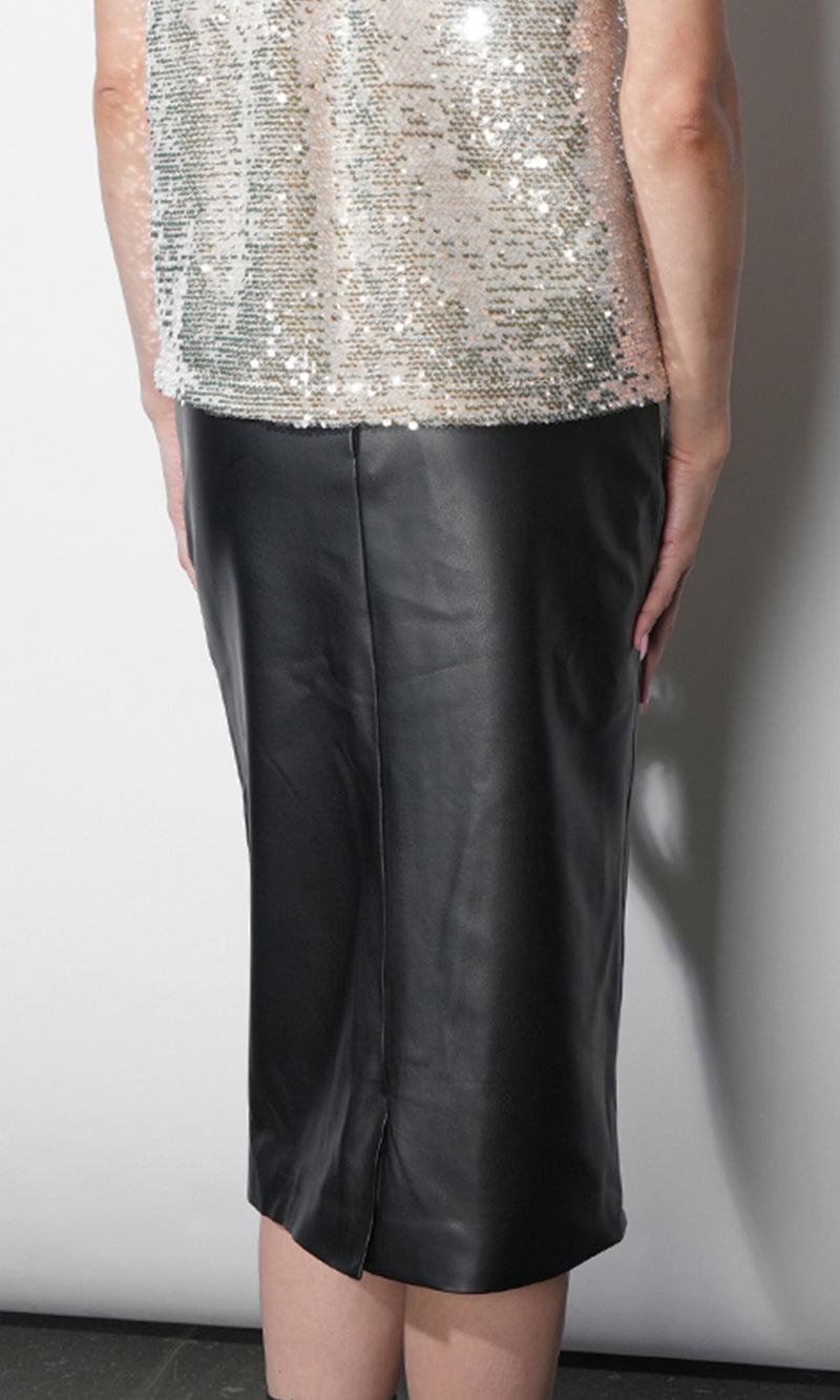 Emery Faux Leather Pencil Skirt