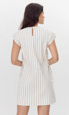 Joanna Textured Stripe Side Tie Mini Dress
