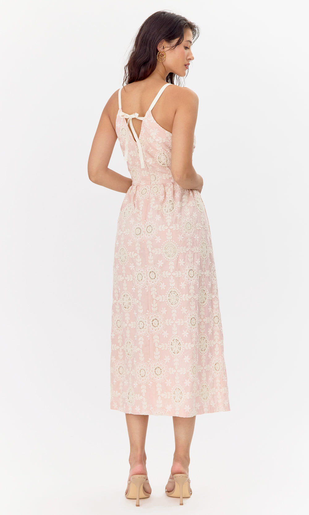 Audrey Cotton Eyelet Midi Dress