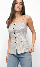 Sandi Button Front Top