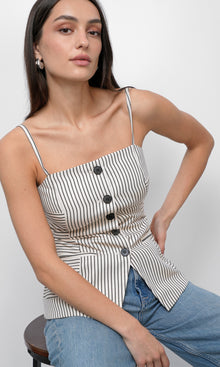 Sandi Button Front Top