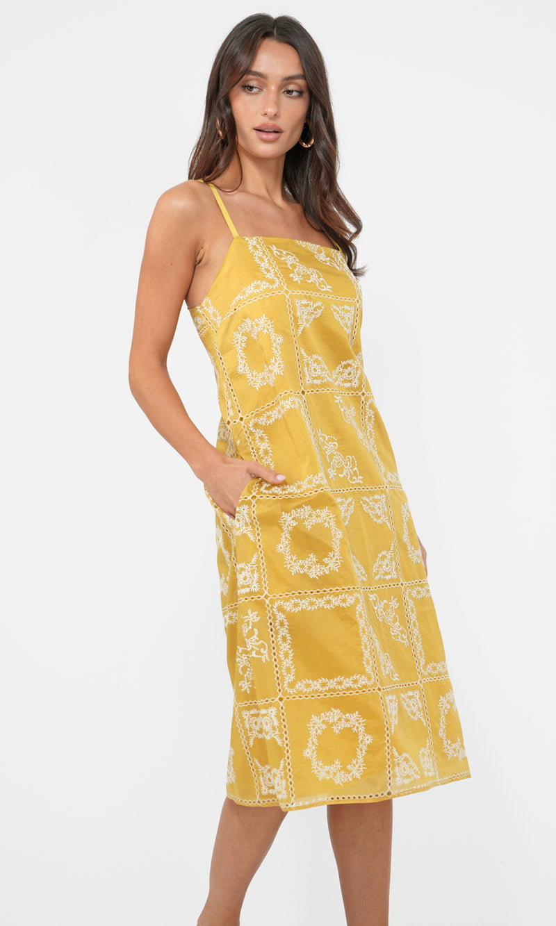 Cali Embroidered Slip Dress