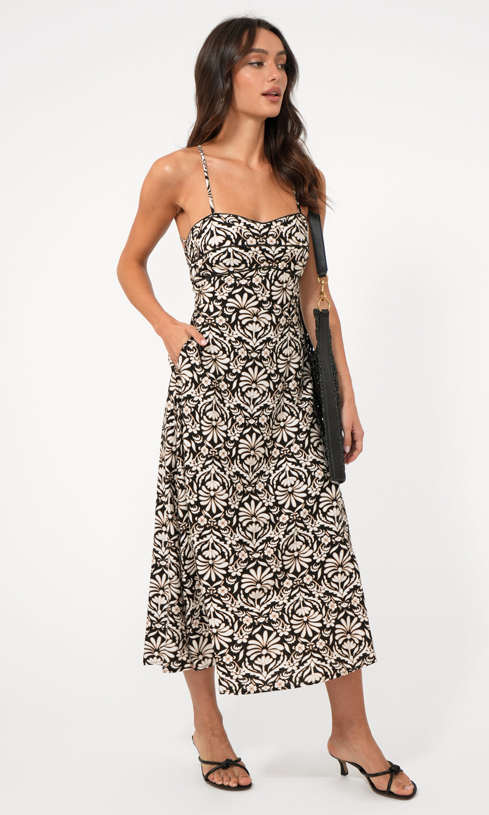 Cherinne Strappy Back Halter Midi Dress