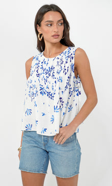 Kalis Pintucked Swing Top w/ Side Tie