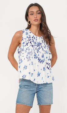 Kalis Pintucked Swing Top w/ Side Tie