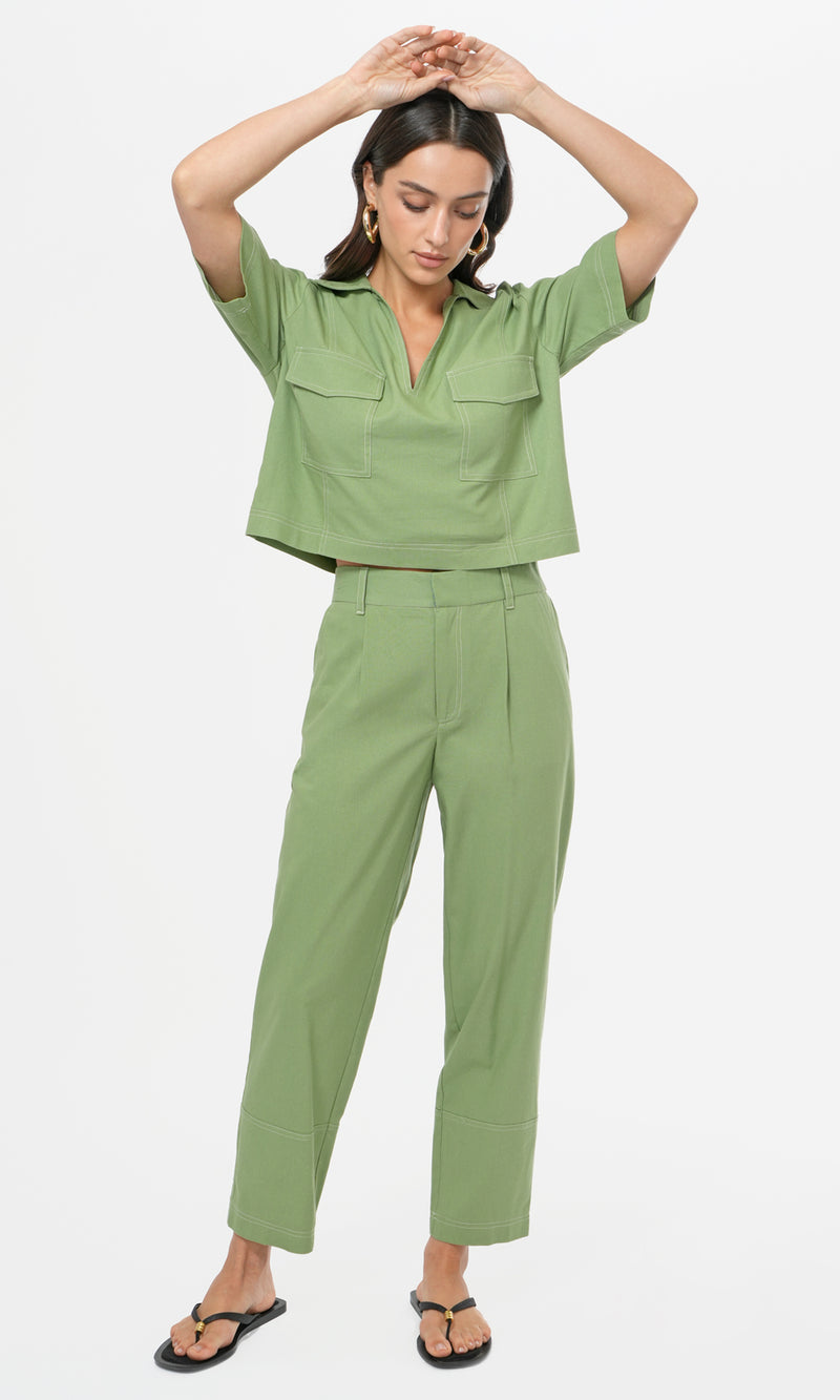 Cecilia Cropped Barrel Pants