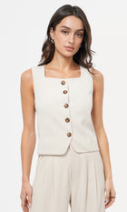 Julia Button Front Vest Top