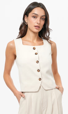 Julia Button Front Vest Top