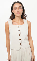 Julia Button Front Vest Top
