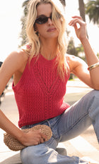 Jhayna Knit Crochet Halter Top