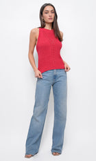 Jhayna Knit Crochet Halter Top