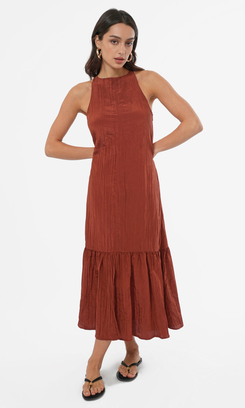 Kai Textured Cross Back Midi Dress