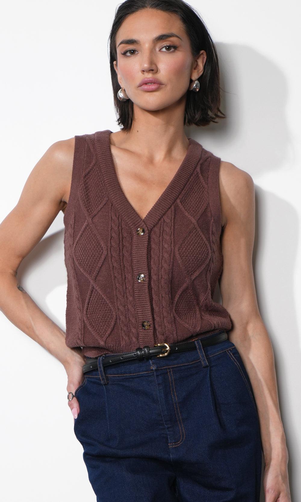 Thomas Cable Knit Vest