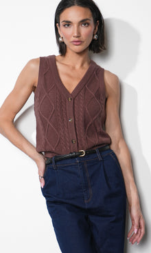 Thomas Cable Knit Vest