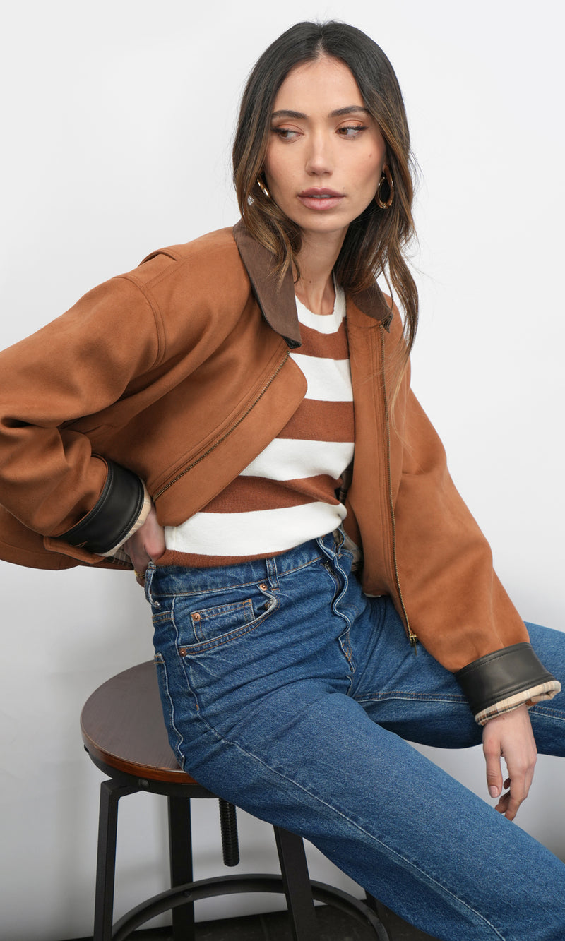 Theo Suede Zip Up Chore Jacket