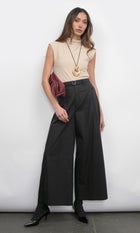 Paloma Funnel Neck Knit Sand Top