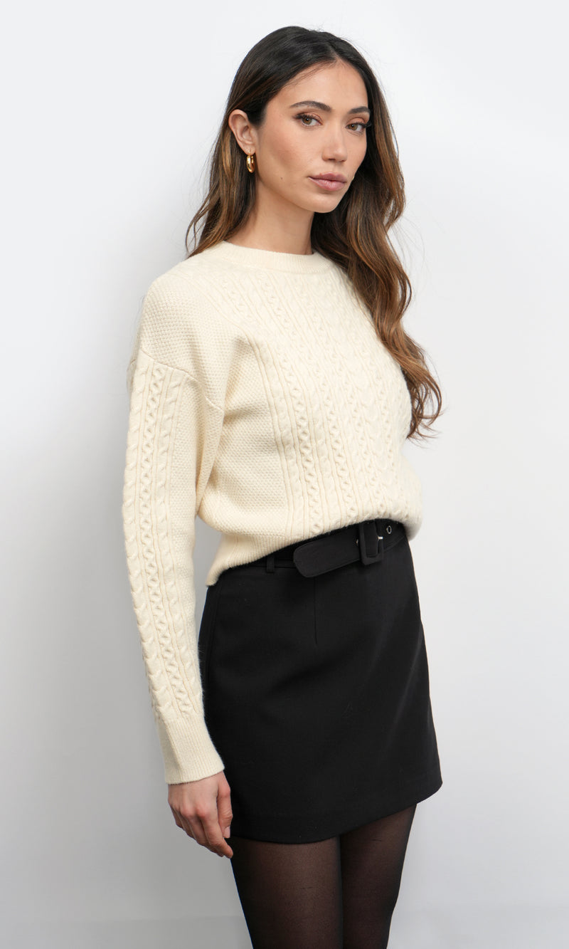 Finley Long Sleeve Pull Over Cable Knit Sweater