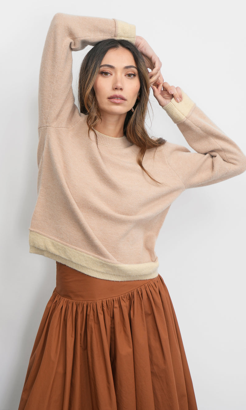 Dessi Cozy Pull Over Two Toned Sweater
