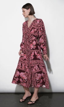 Petra Scarf Print Button Down Midi Dress