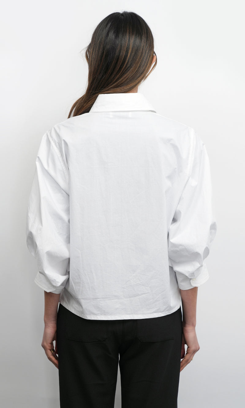 Thea Oversized Lantern Sleeve Button Down Shirt
