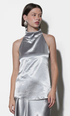 Addison Cowl Funnel Neck Halter Top