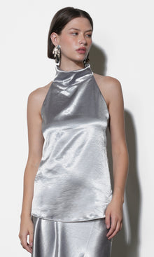 Addison Cowl Funnel Neck Halter Top