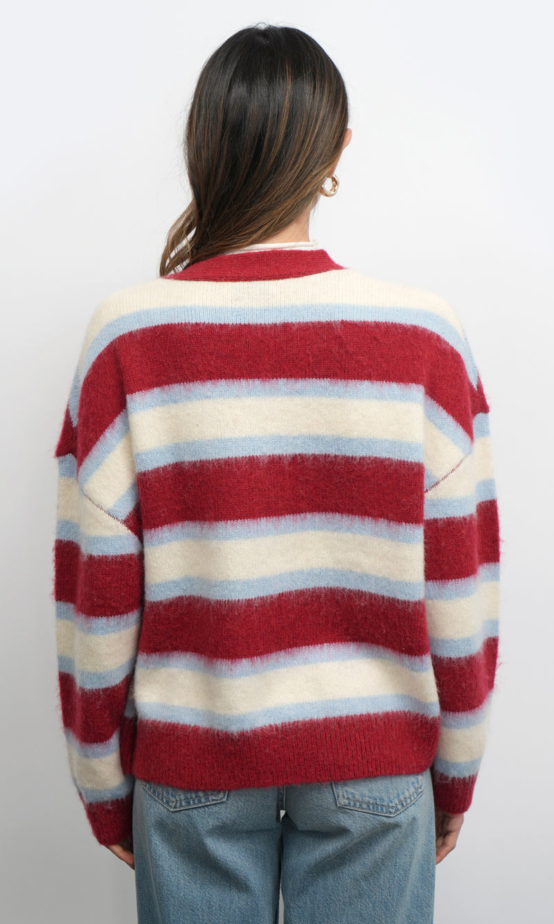 Fallon Cozy Oversized Stripe Cardigan