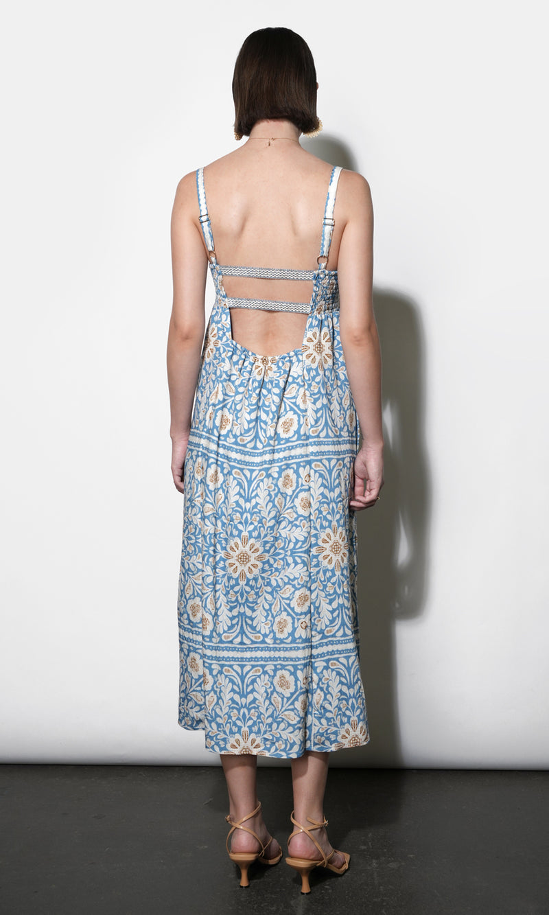 Callie Trapeze Back Cut Out Midi Dress