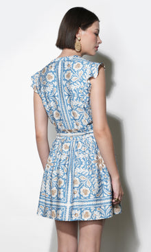 Bailey Flutter Sleeve Belted Mini Dress