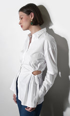 Naira Side Open Drawstring Shirt