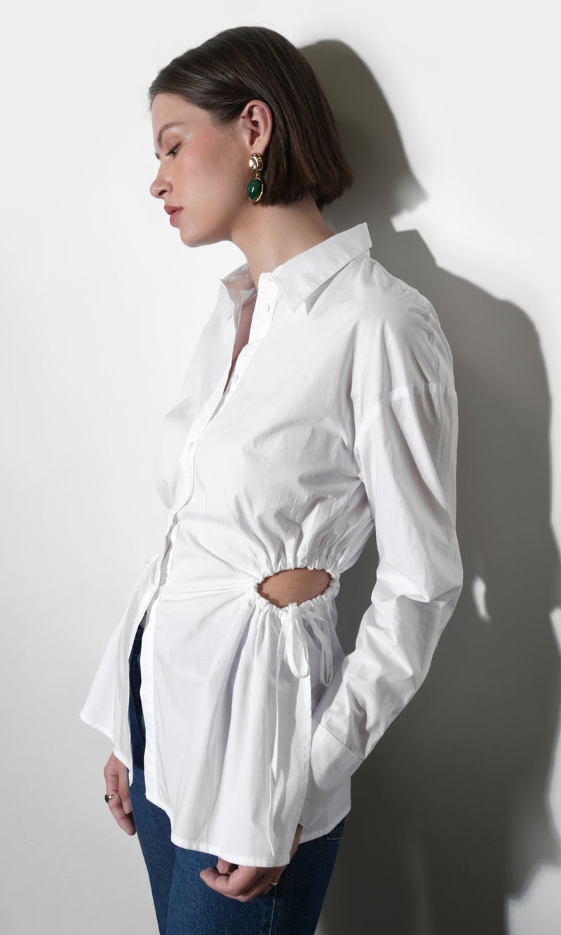 Naira Side Open Drawstring Shirt