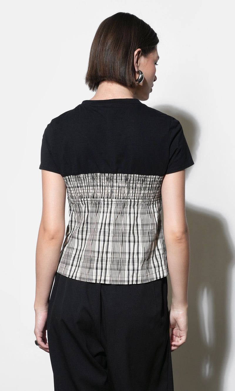 Nadia Knit Combo Twist Front Top