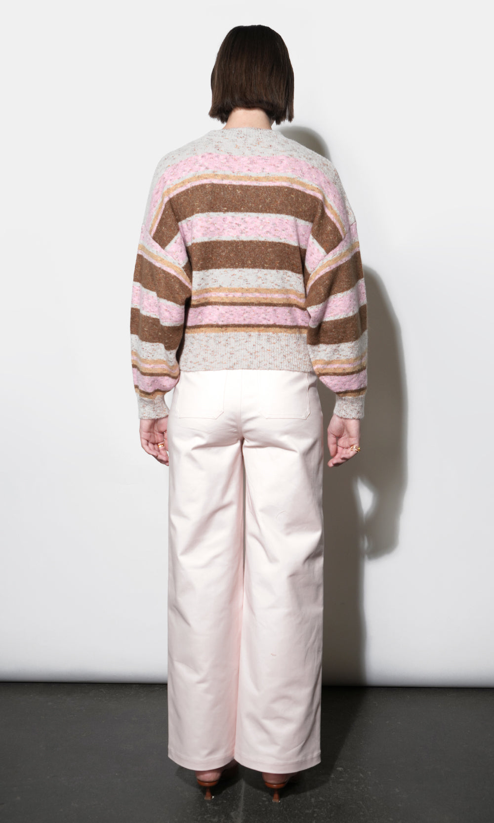 Wendy Slouchy Crew Neck Stripe Sweater