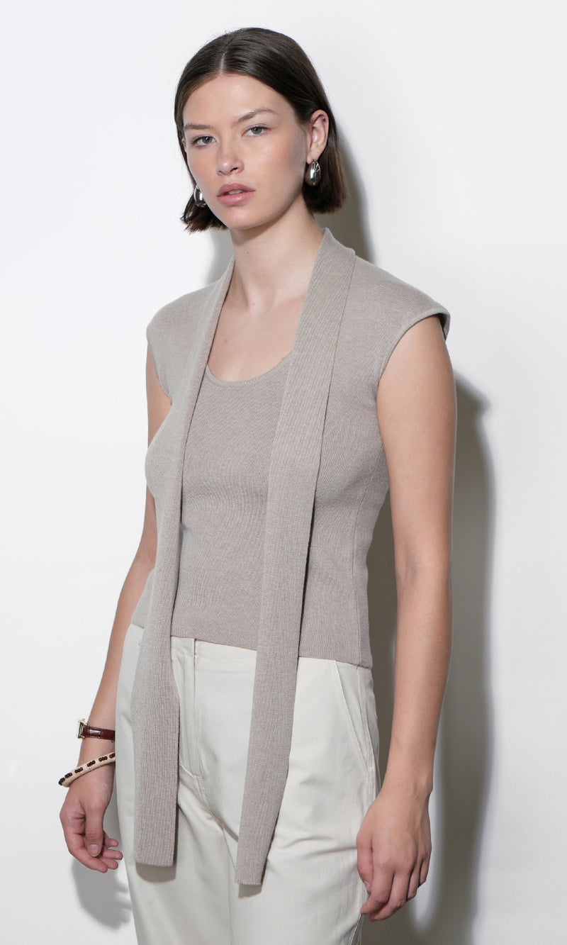 Hannah Scarf Knit Top G2512WT6159