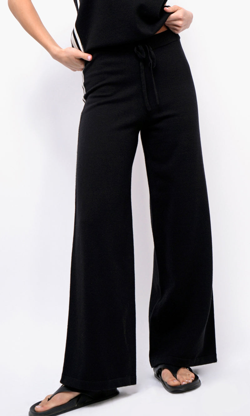Julien Wide Leg Athletic Stripe Knit Pants